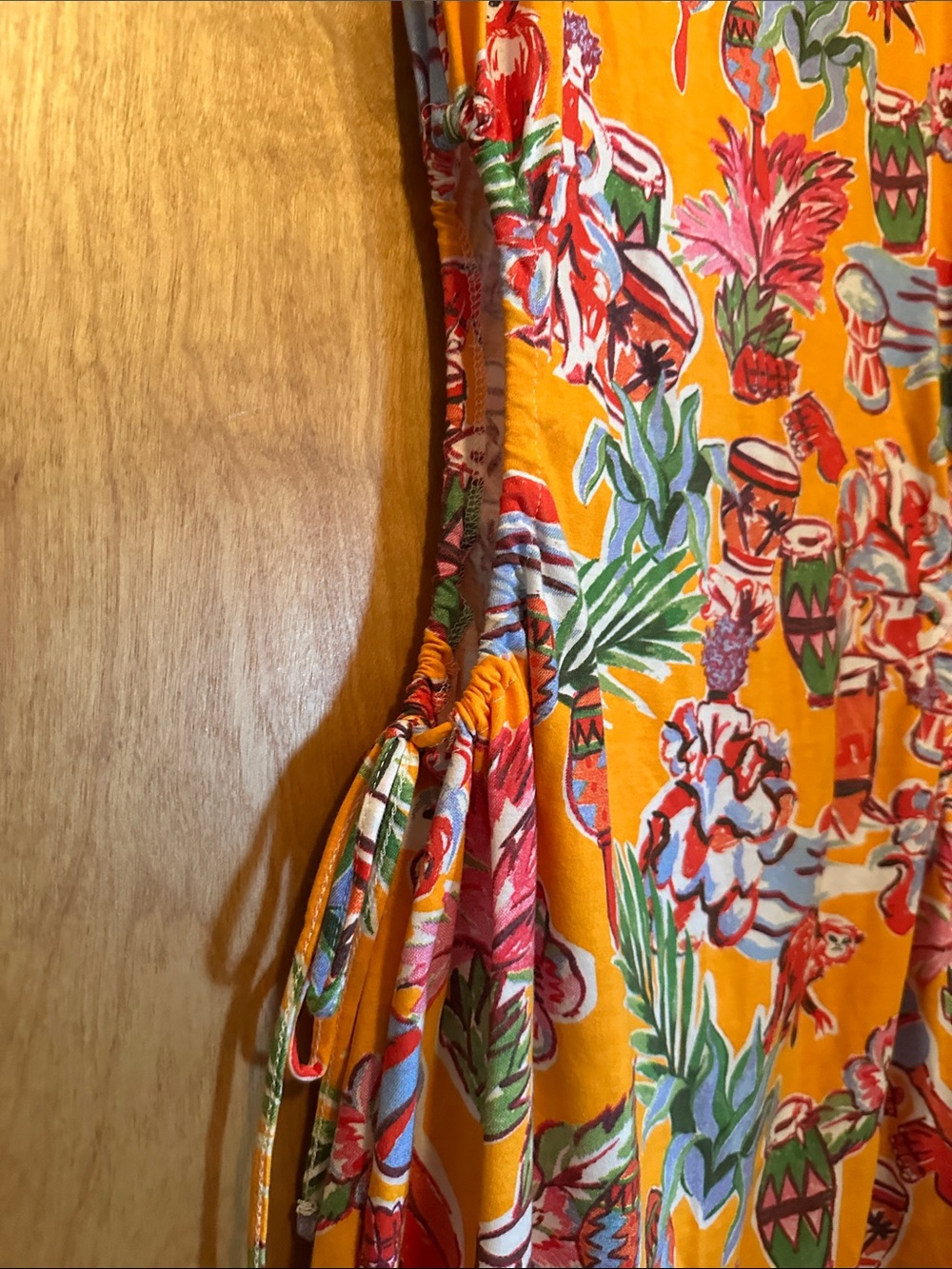 Zara Women’s Orange Tropical Print Short Sleeve Mini Dress -Size Small - Picture 6 of 7